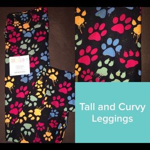 NWT- TC LuLaRoe Paw Print Leggings